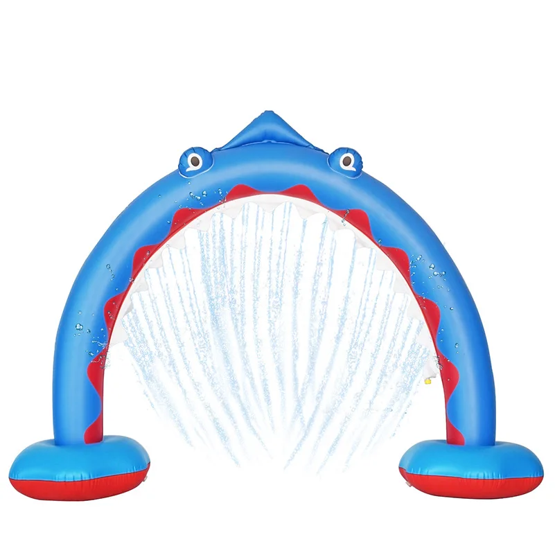 New Inflatable Shark Water Spraying Arch Bridge Outdoor Lawn Water Playing Game Pool Children's Toy Rainbow Arch Bridge Unicorn