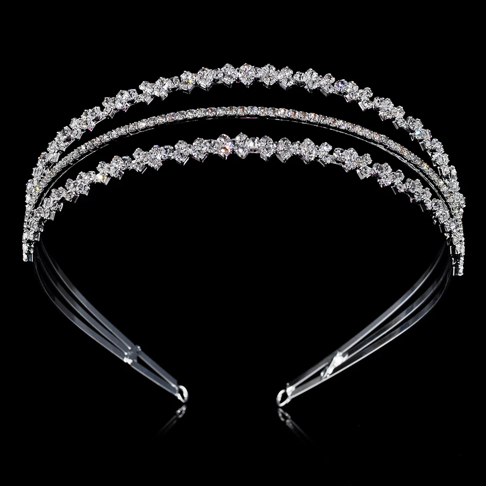 Multi-layers Ladies Crystal Wedding Hair Band Elegant Bridal Tiara Party Headband Crowns and Tiaras for Women