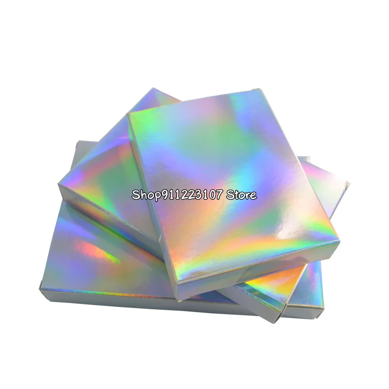 50 Pcs Holographic Gift Party Paper Box Laser Card Case Cartons Gift Boxes Cosmetics Package Candy Boxes Wedding Favour