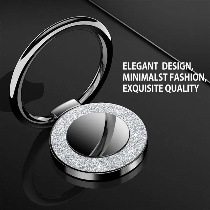 Luxuriöser Metall-Handyhalter Universeller 360-Grad-Drehbarer Fingerring-Halter Magnetische Autohalterung Ständer Zubehör – Detail 14
