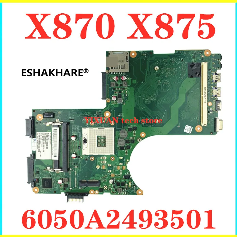 For Toshiba Qosmio X870 X875 Laptop Motherboard V000288020 6050A2493501 6050A2493501-MB-A02 HM76 DDR3 LVDS 100% test intact