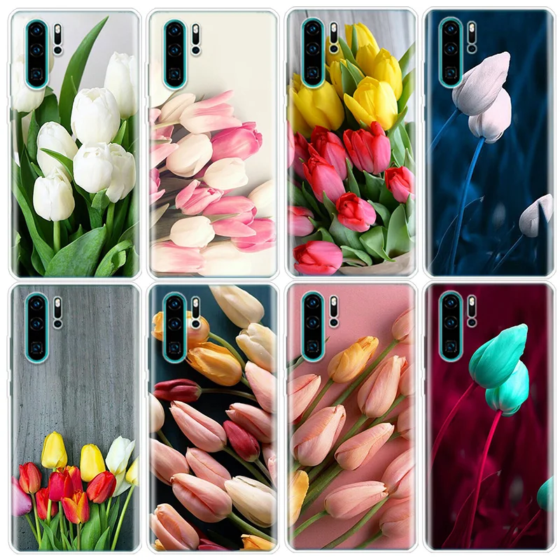 Tulip flower Phone Case For Huawei P Smart Z 2021 Y5 Y6 Y7 Y9 Honor 50 20 Pro 10i 9 Lite 9X 8A 8S 8X 7S 7X 7A Cover Fundas Patte