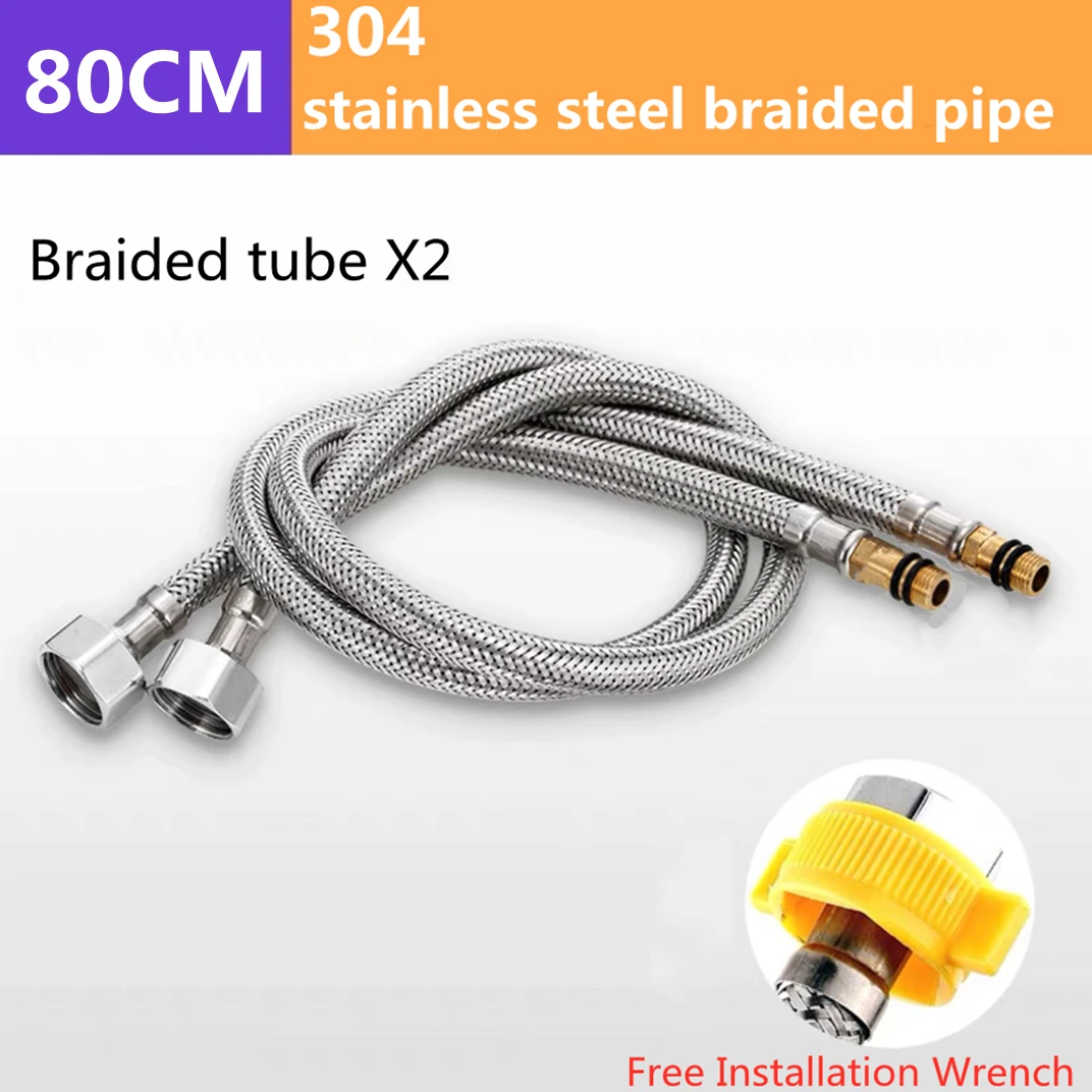 Stainless Steel Braided Pipe Kitchen/Basin Faucet G1/2 Connection Hose Bathroom Water Heater Toilet Supply Line Connection Pipe