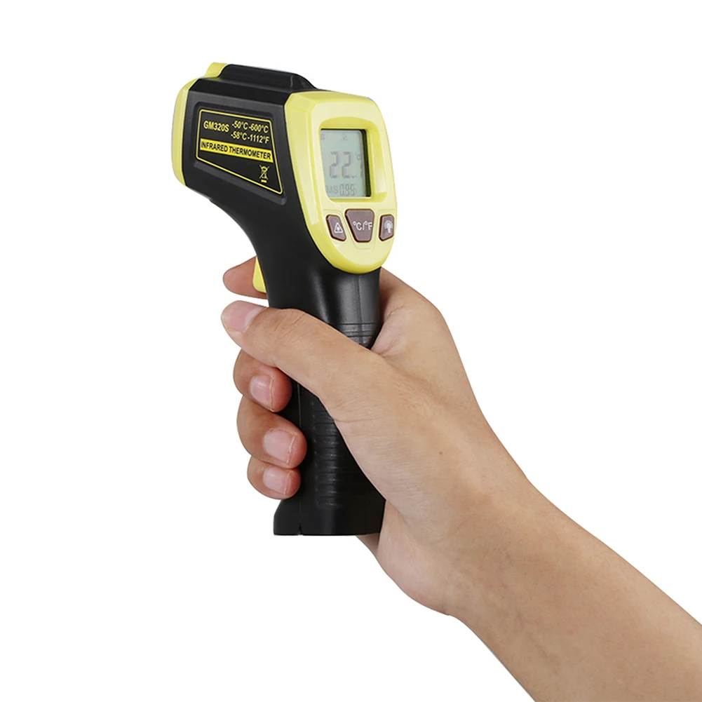 -50~600℃ / -58~1112℉ GM320S Non-Contact Industrial Infrared Thermometer IR High Temperature Gun LCD Laser-Pointer -50~600℃