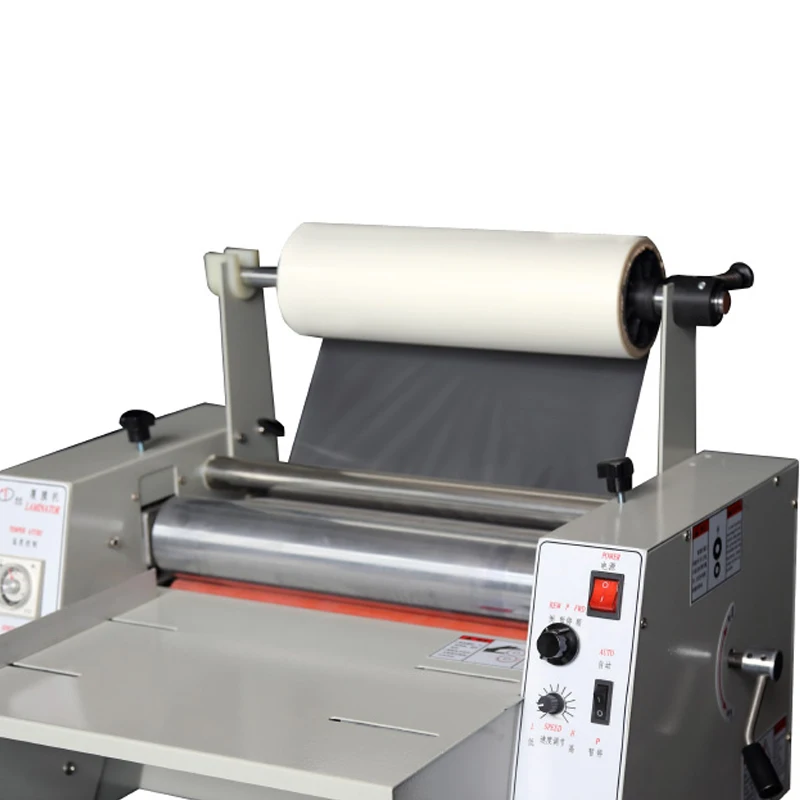 DC-380 Cold Laminator Rolling Machine Single and Double Side Laminating Machine Adjustable Speed Steel Roll Laminating Machine