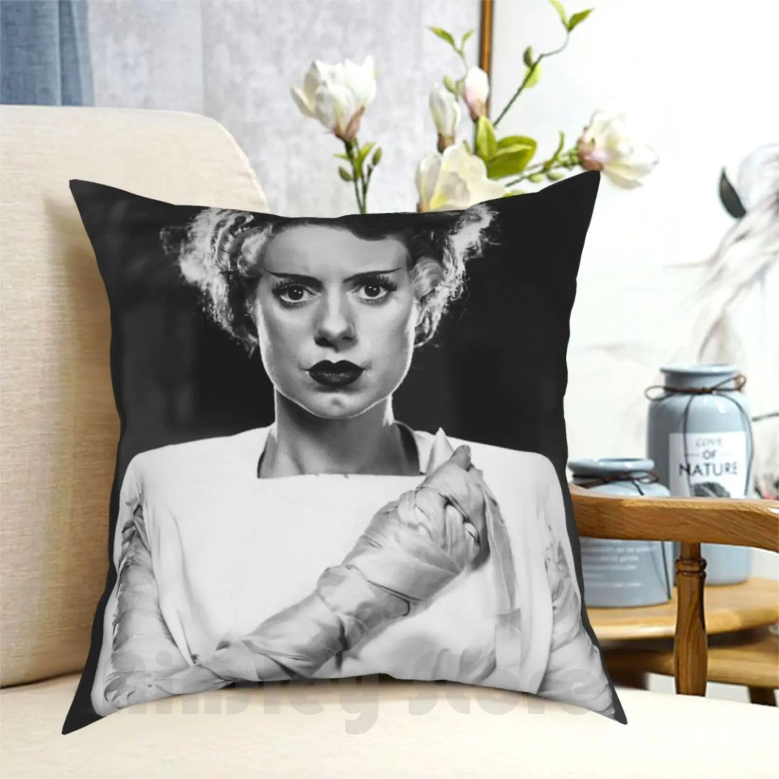 

Classic Bride Of Frankenstein Pillow Case Printed Home Soft Throw Pillow Bride Frankenstein Bride Of Frankenstein