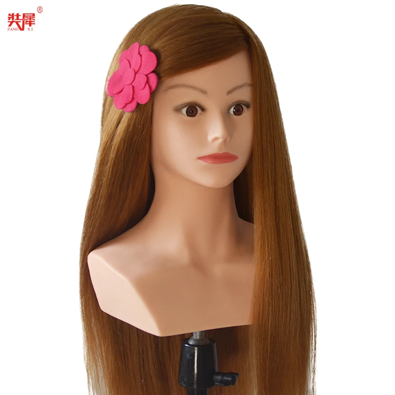 Mannequin Head To Practice Hairstyles High Grade 80% Real Hair Doll Head For Hairstyles Blonde Hair Training Head With Shoulder