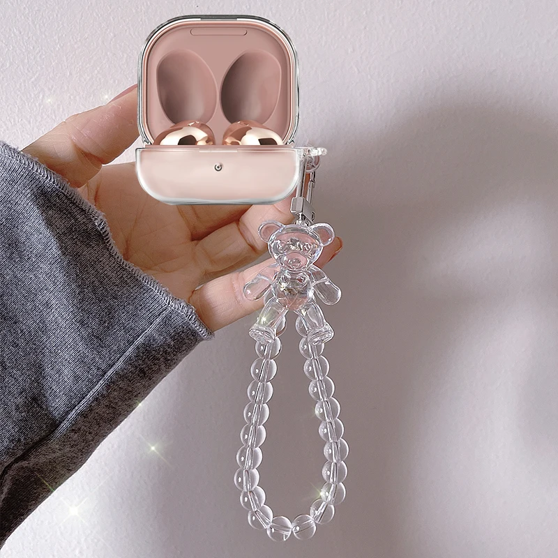 Чехол для Samsung Galaxy buds live / buds 2, роскошный чехол-брелок с защитой от падения, мягкий прозрачный чехол для наушников, чехол для телефона PRO hearphone