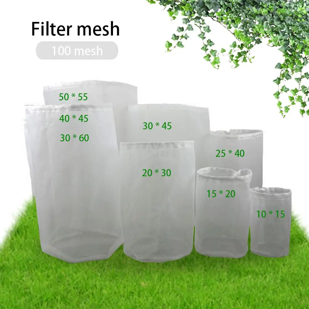 100 Mesh Reusable Home Beer Brewing Wine Filter Bag 8 Sizes Nylon Net Strainer Tea Nuts Juice Milk Filter Bag bier brouwen