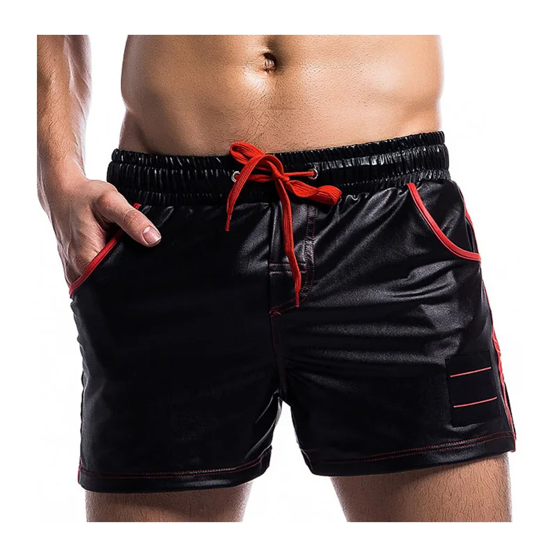 Summer Faux Leather Men Shorts Casual Loose With Pockets New High Quality Male Short Pants Comfortable Soft Man Shorts