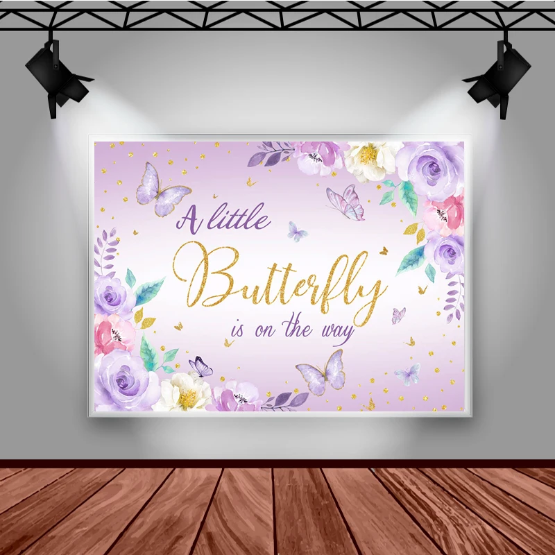 Mocsicka фон для детской портретной фотосъемки с фиолетовыми бабочками и цветами украшение для детской вечеринки