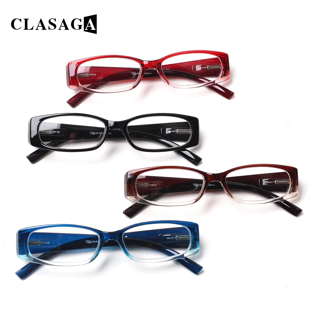 CLASAGA 4 Pack Reading Glasses Men Women Spring Hinges Widened Temples Comfortable HD Computer Reader Eyeglasses Diopter+0~+6.0