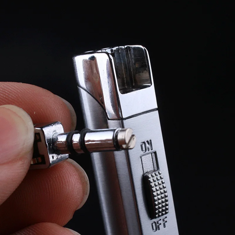 Jet Torch Lighter with Safe Lock Grinding Wheel Refillable Butane Gas Lighters for Cigar Cigarette Kitchen