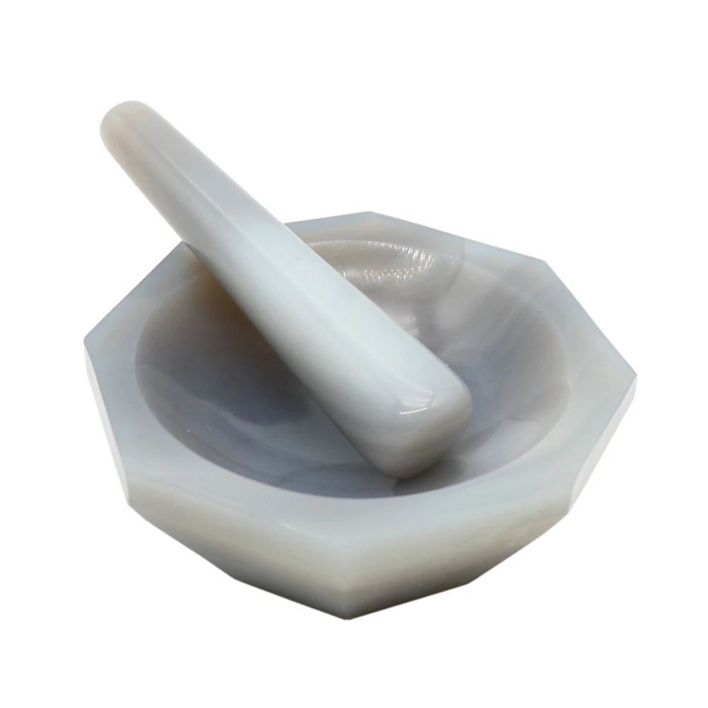 

1PCS 30MM Natural Agate Mortar Laboratory Wear-Resistant Agate Mortar With Grinding Rod