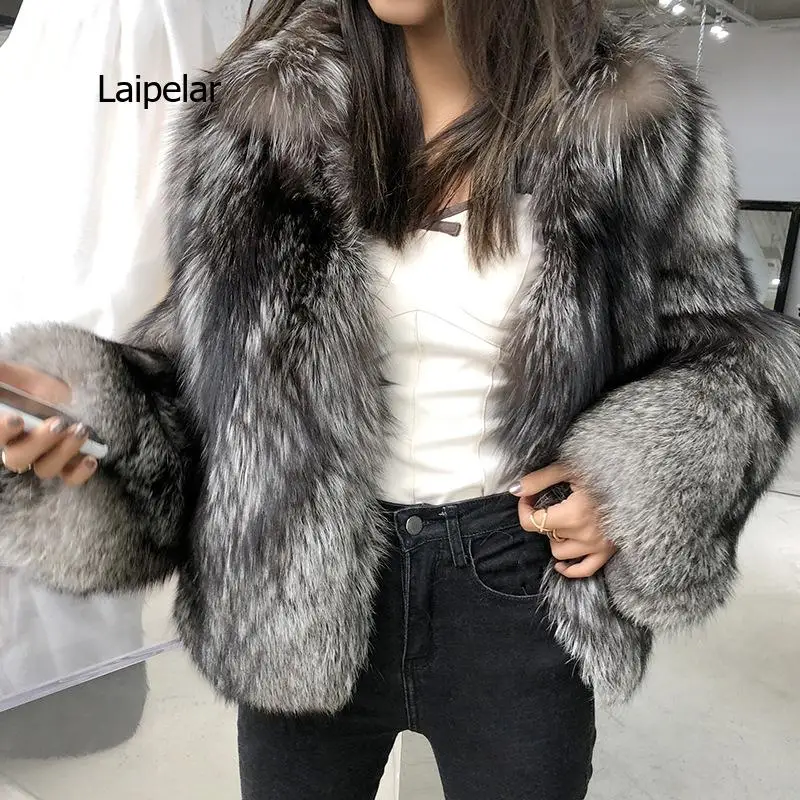 Long Sleeve Casual New Fashion Fur Coat Women's Short Artificial Fox Fur Coat Autumn Winter Warm Ladies Fur Coats