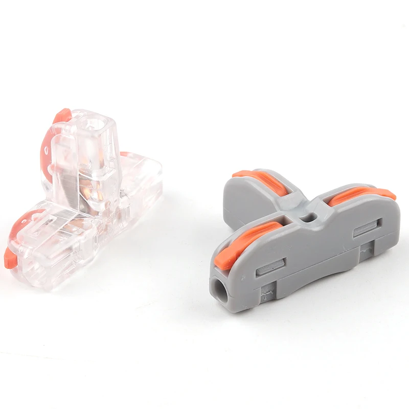 Universal Compact T-type Wire Connector Splitter Terminal Distribusi Cepat Push-In Distributor Utama Rumah AWG 28-14(12)