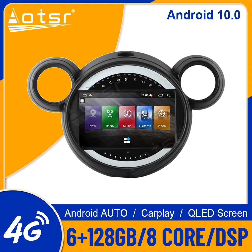 6G+128GB For BMW Mini R56 R60 Cooper 2007 + Android10.0 Tesla Screen Car Multimedia  Player GPS Navigation Auto Stereo   Carplay