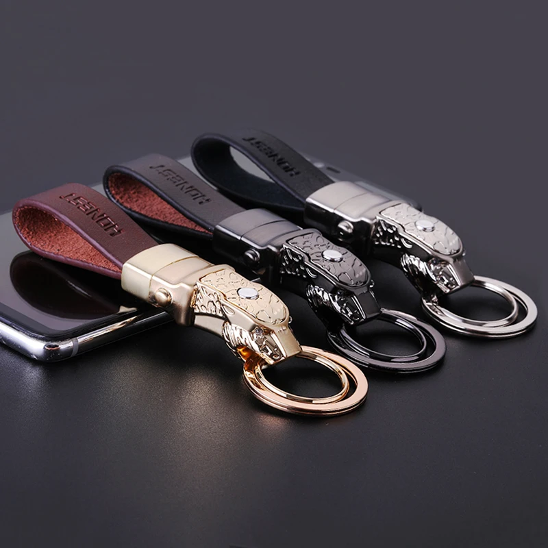 Honest Luxury Key Chain Men Women Car Keychain For Key Ring Holder Jewelry Genuine Leather Rope  Bag Pendant Fathers Day Gift