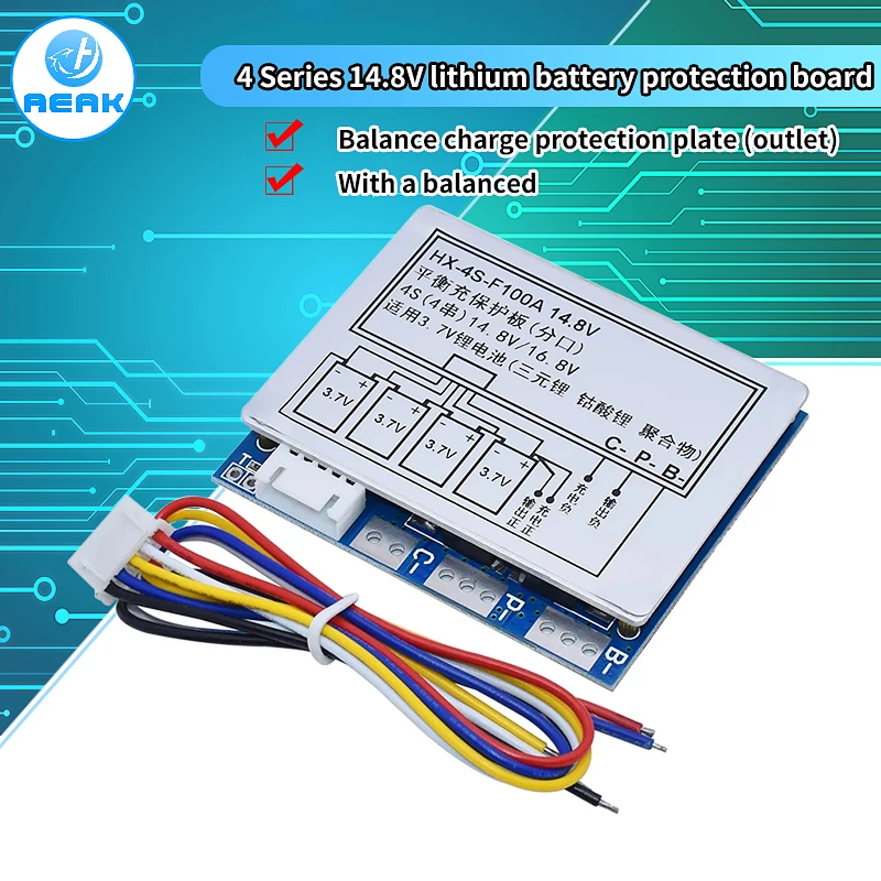 BMS 4S 100A 12.8V 14.8V Lithium Lifepo4 Battery Protection Bord with Balance Function Professional Lifepo4 Equalizer