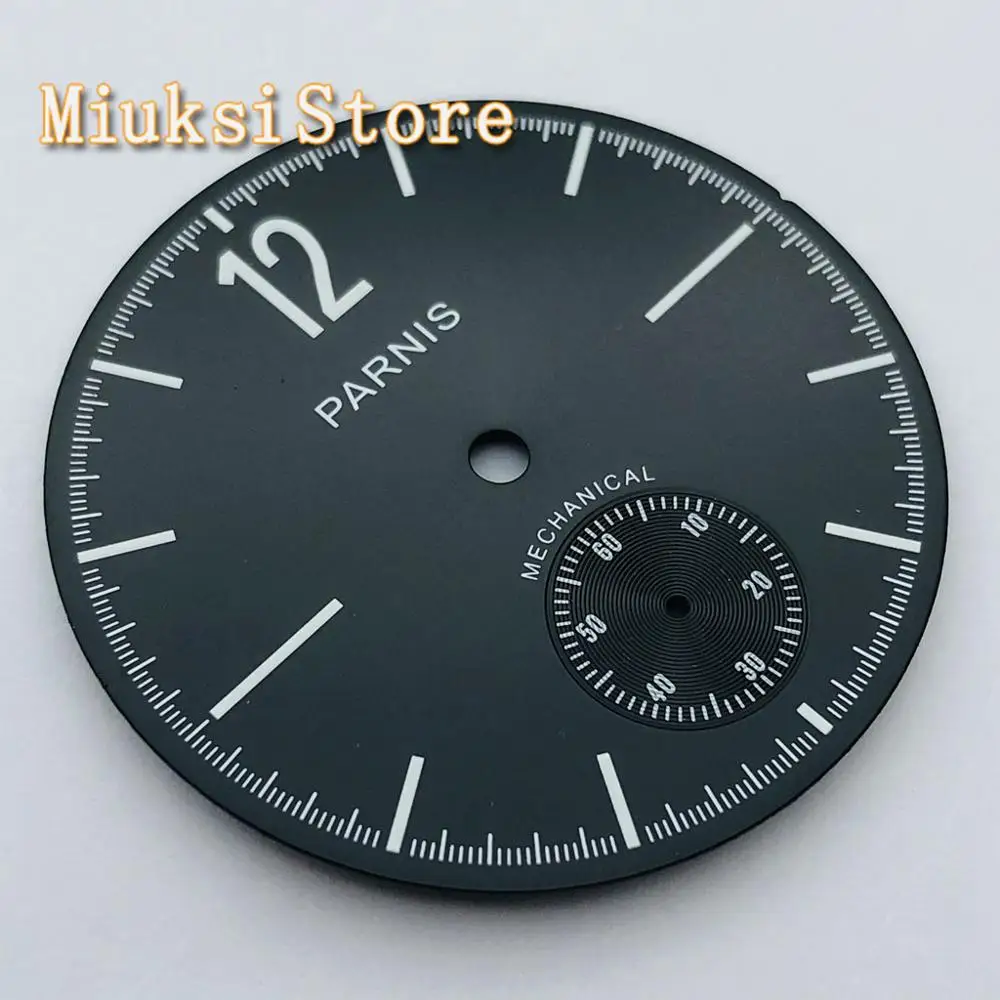 PARNIS 38.9mm 1pcs dial luminous dial suitable for ETA6498 Seagull ST3620 movement