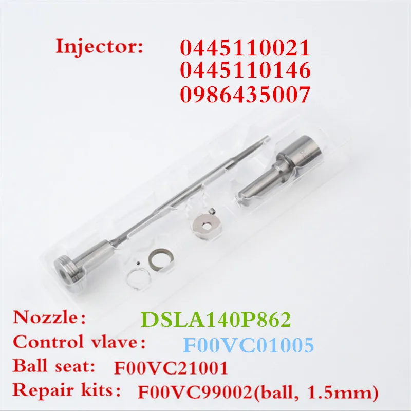 

Diesel Injector 0445110021 (0986435007) Common Rail Nozzle DSLA140P862 Valve Assembly Overhaul Package F00VC01005 for 0445110146