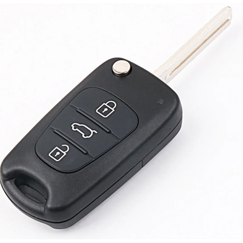 3 stks 3 Knop Flip Opvouwbare Auto Afstandsbediening Case Fob Voor Kia Picanto 3 Rio K2 K5 Cerato Ceed Soul spanning Voor Hyndai IX35 Sleutel Shell