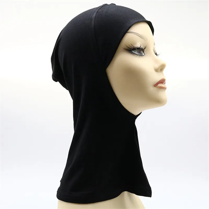 Solid Women's Muslin Hijab Jersey Head Scarf Wrap Plain Under Scarves Muslimah Turban C ap Beanie Hair Care Hat Headwear Cover