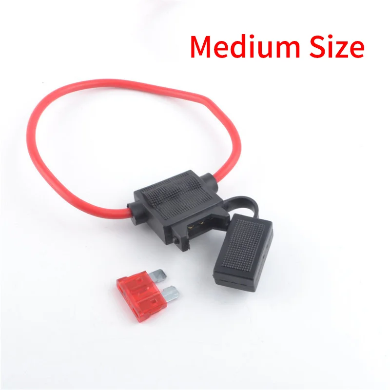 Medium Car Waterproof Fuse Holder Socket 3A 5A 7.5A 10A 15A 20A 25A 30A 35A 40A Auto Motorcycle Motorbike Blade Fuse