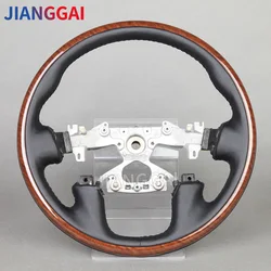 Wooden Leather Steering Wheel For Nissan Patrol Y62 2019-2024 Y62 20102-2018 Models With Heated Steering Wheel Car Accessories