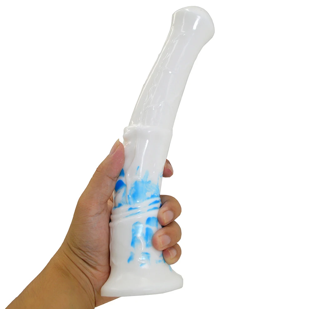 FAAK Long Realistic Horse Dildo With Sucker Silicone Colorful Animal Penis Fantasy Sex Toys Shop For Men Women Anal Plug