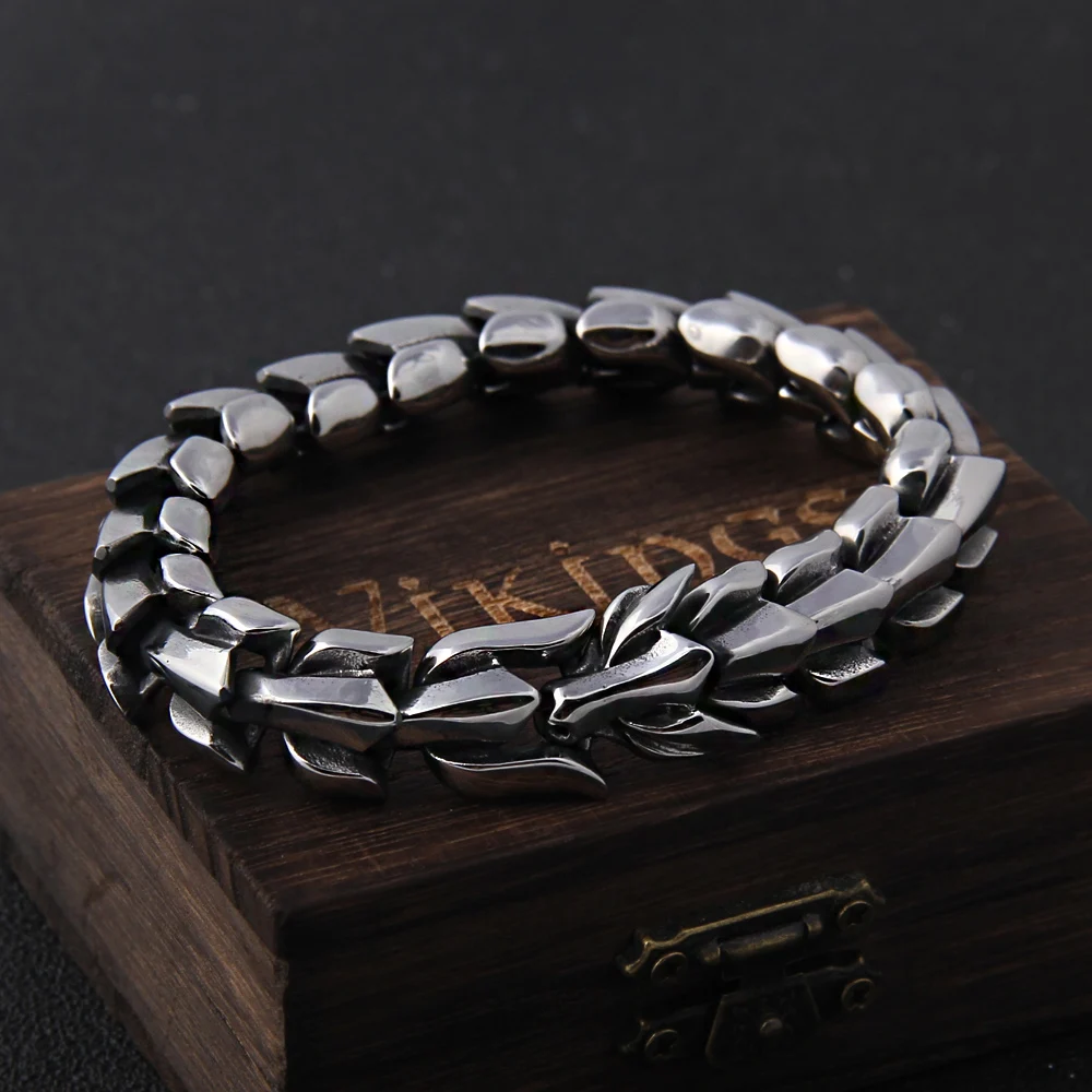 Viking Ouroboros Punk Bracelet for Men
