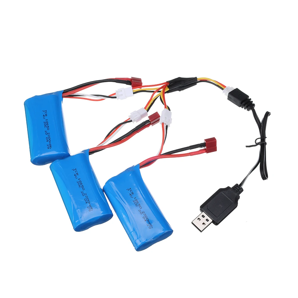 FLYBEE-Batería de 7,4 V, 2200 mAH, 2S, 7,4 V, li-po, 2S, 20C, 18650, juguetes, para helicóptero de control remoto, 7,4 V, 2200 mAH, 144001