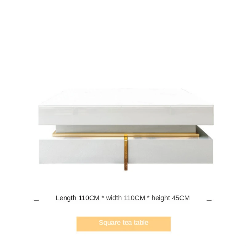 

Square coffee table designer post modern simple living room light luxury tea table TV cabinet combination square big tea table