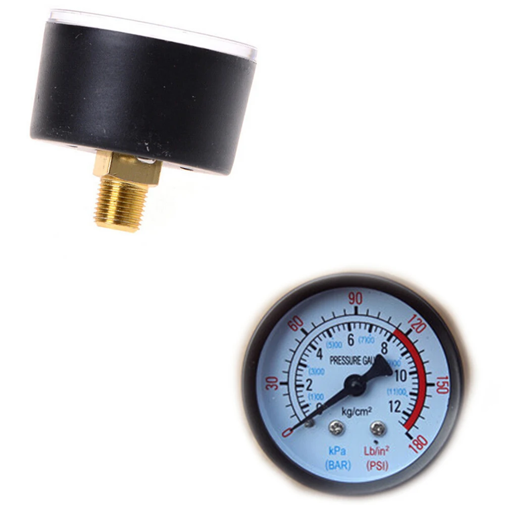 1PC Hot Selling Air Compressor Pneumatic Hydraulic Fluid Pressure Gauge 0-12Bar / 0-180PSI