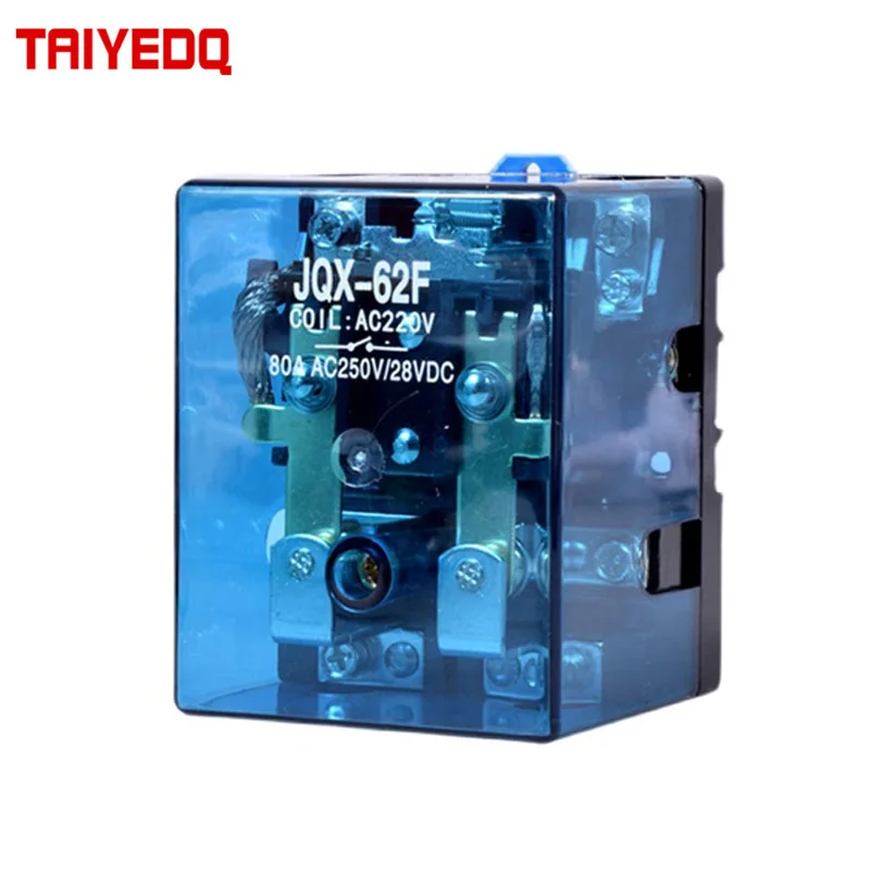 High Power Intermediate Relay AC 220V DC 12V24V With Base 380V Electromagnetic JQX-62F-2Z