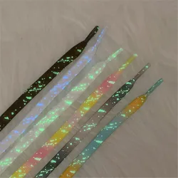1 Pair Flat Luminous Shoelace Men Women Shoe Laces Glowing Led Fluorescent Shoelace for Sneakers Canvas Boots Shoes Strings