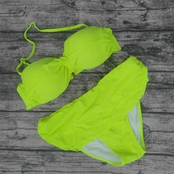 Maillot de bain haut pour femme, bikini, push-up, rétro, plage, nouveau, 2020