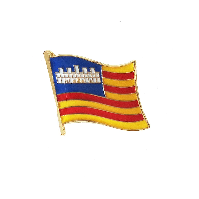 Balearic Flag Lapel Pins Spain Provincial Nationalities Region Brooch Crystal Epoxy Metal Enamel Badge