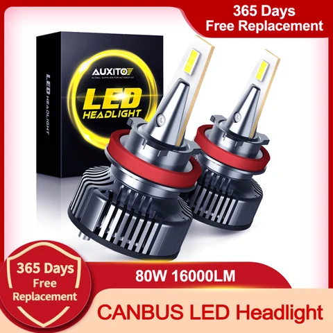 H4 LED H11 H8 9005 9006 HB3 9003 9012 H7 Светодиодная лампа для фар Canbus Автомобильные фары 16000LM 80W 6500K 12V 24V Авто лампа без шума радио