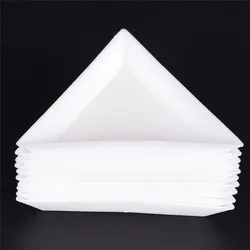 10pcs/lot White Containers Environmental PP Triangle Plate For Jewelry Beads Organizer  For Beads Display Plastic Tray Packaging