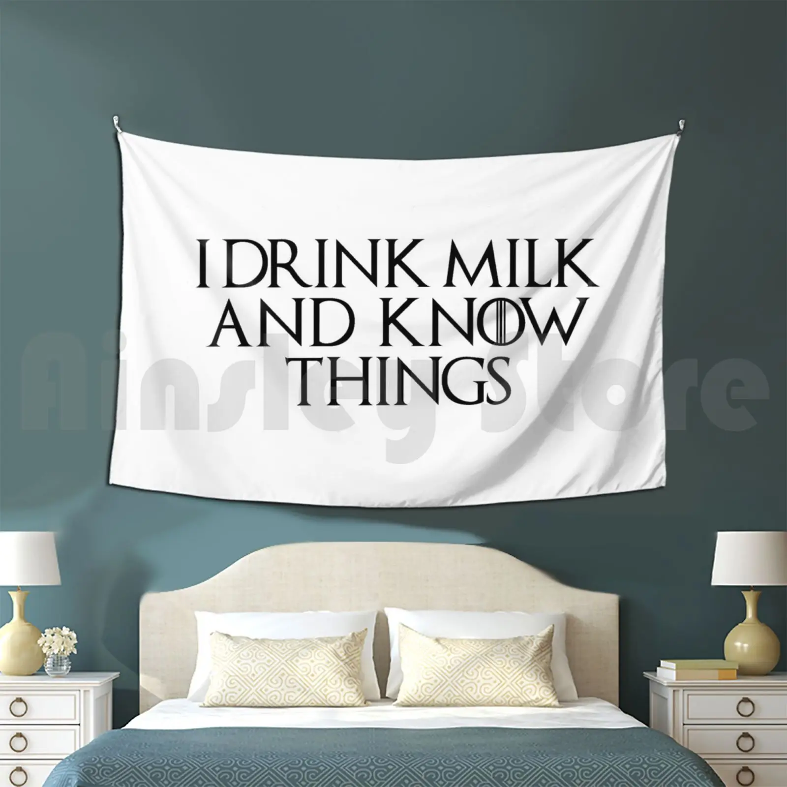 I Drink Milk And Know Things Tapestry Living Room Bedroom Hobbies I Drink Milk And Know Things Thrones Games