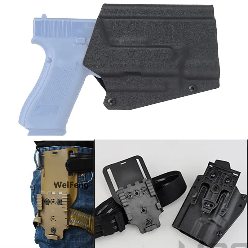 Tactische Kydex Pistool Holster Voor Glock 17/19/19X/45G-X400 Zaklamp Airsoft Pistol Case holster Belt Carry Jacht Accessoires