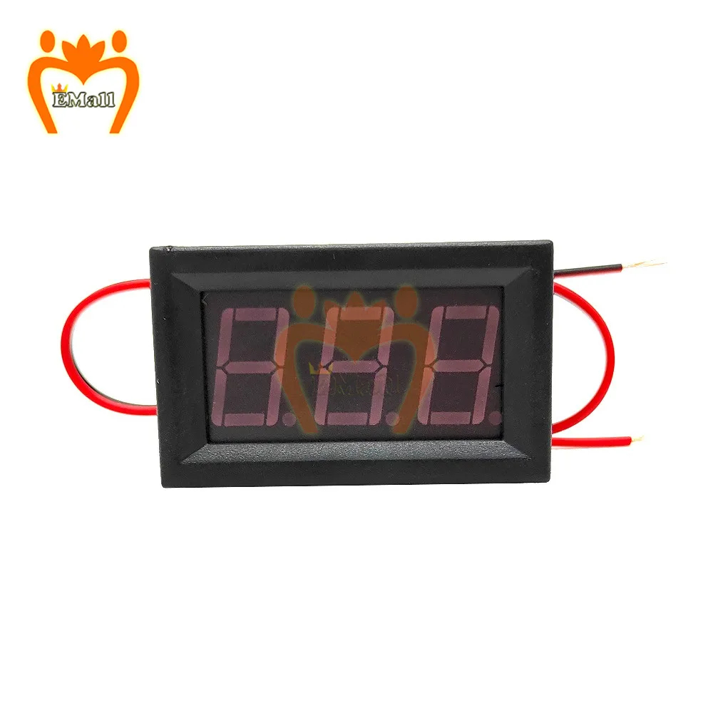 Voltmetro digitale DC 5V a 120V 2 fili voltmetro digitale voltmetro pannello per misuratore di Display a LED per auto moto elettromobile