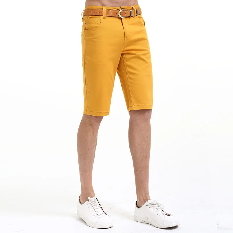 Lesmart-pantalones cortos informales para hombre, Bermudas amarillas de estilo veraniego, a la moda, para correr y hacer ejercicio en la playa, 2024