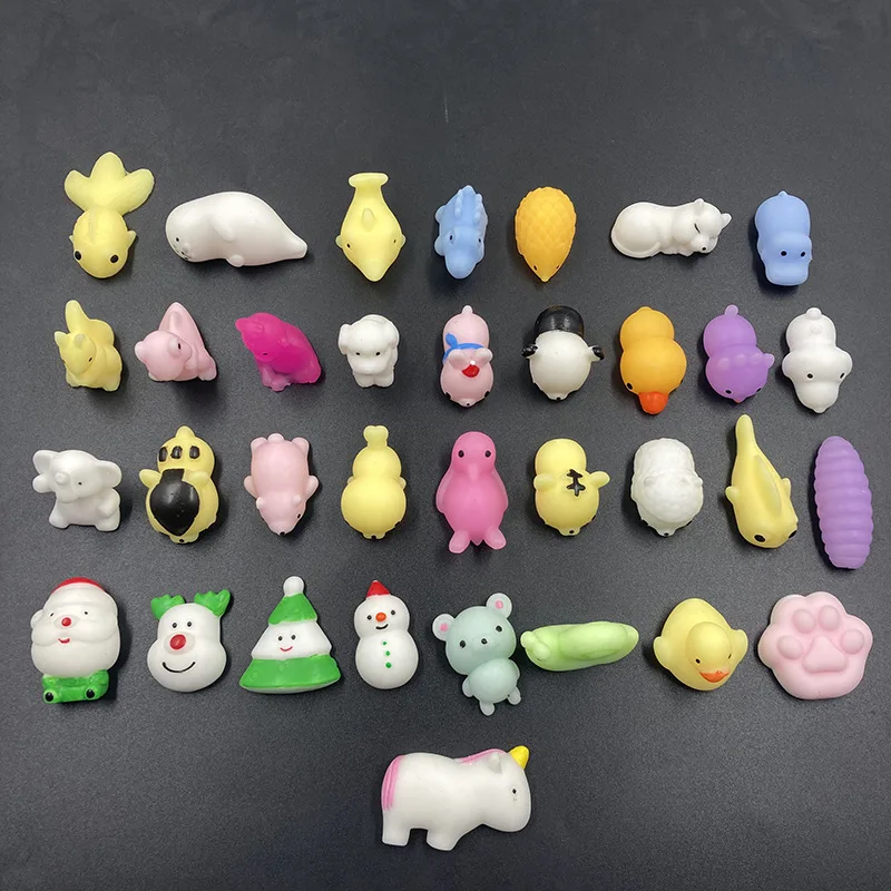 20pcs Funny Kawaii Anti-stress Squishy Toys Squeeze Rising Squishes Animals Stress Reliever Gifts Gag Novelty Toys for Children