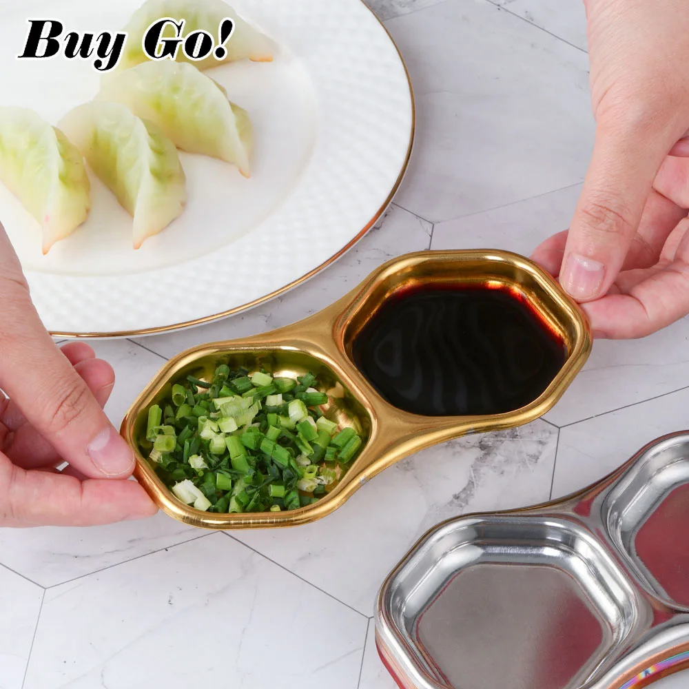 1PC Stainless Steel Japanese Kitchen Seasoning Small Sauce Dish Bowl Separate Sushi Vinegar Soy Plates Tableware Food Snack Tray