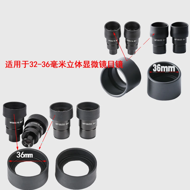 Protezioni di gomma della copertura dell'oculare del diametro di 2 pz/set 34mm per il binocolo monoculare del telescopio Stereo biologico binoculare del microscopio