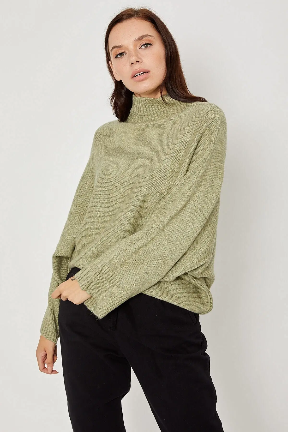 Winter Oversize Turtleneck Sweaters Onesize Casual Wear Keeps Warm Wool And Cotton Blend Sweaters