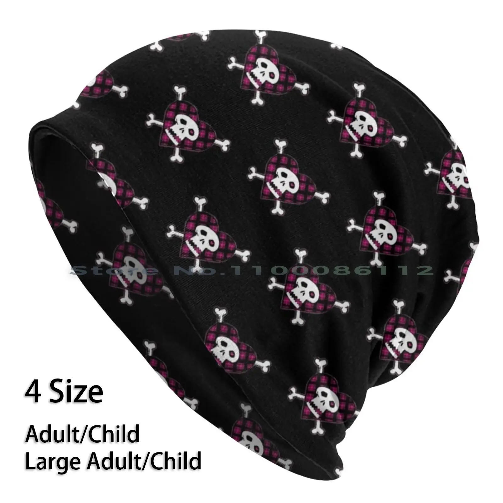 Goth Y2k Skull Beanies Knit Hat Y2k Avril Lavigne Goth Alt 2000s Skull Brimless Knitted Hat Skullcap Gift Casual Creative