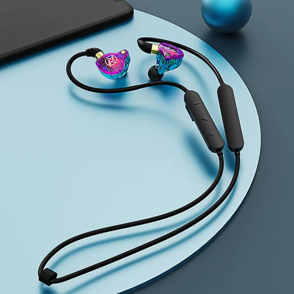 BX-02 80CM Shiny Neckband Earphone Line Control Bluetooth-compatible 5.0 ABS Long Endurance In-ear Headphone Headset for Gaming